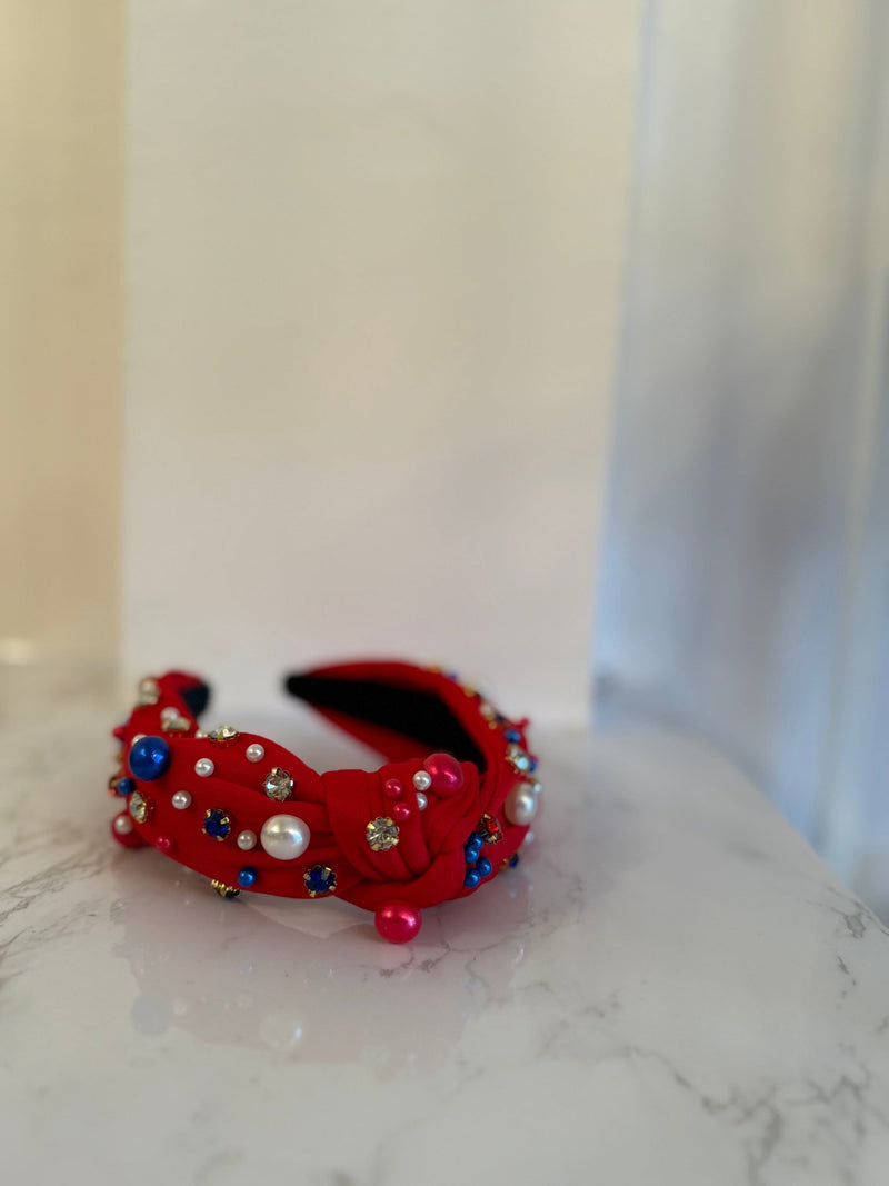 All - American Glam Headband | Red - Styled With Claire Styled With Claire