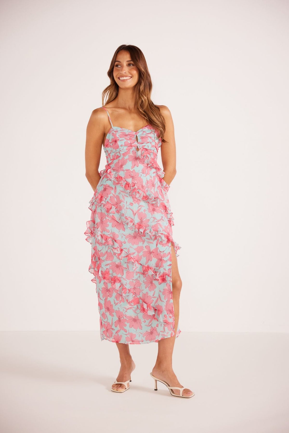 Auretta Ruffle Midi Dress - Styled With Claire MINKPINK