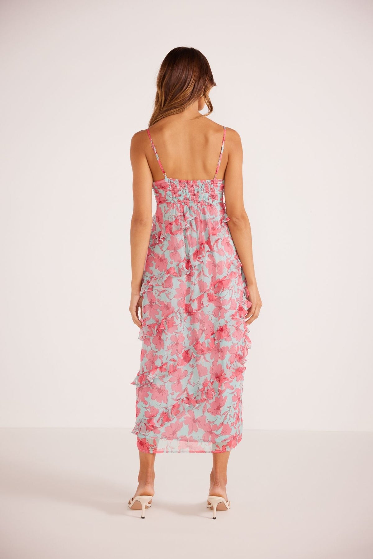 Auretta Ruffle Midi Dress - Styled With Claire MINKPINK