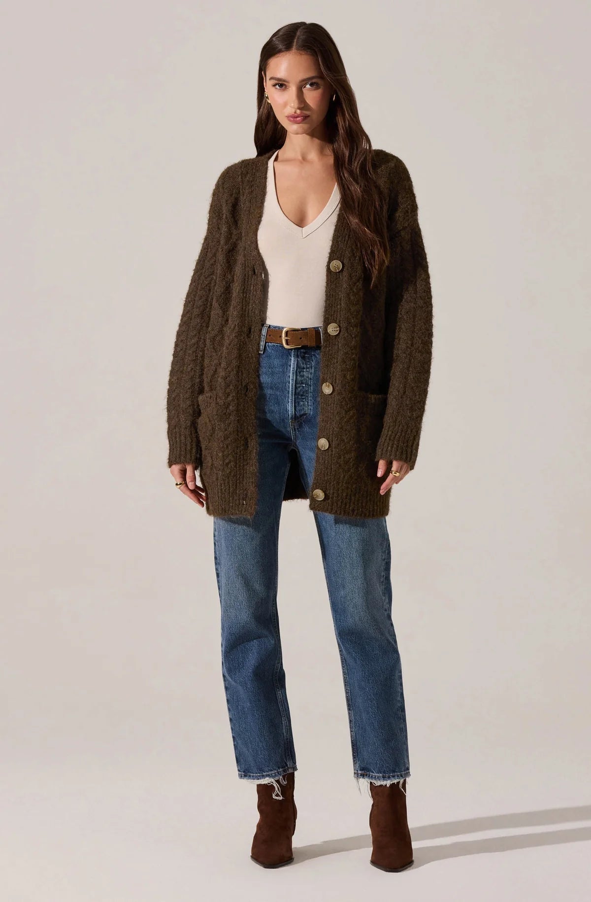 Charli Cable Knit Cardigan Sweater - Styled With Claire ASTR THE LABEL