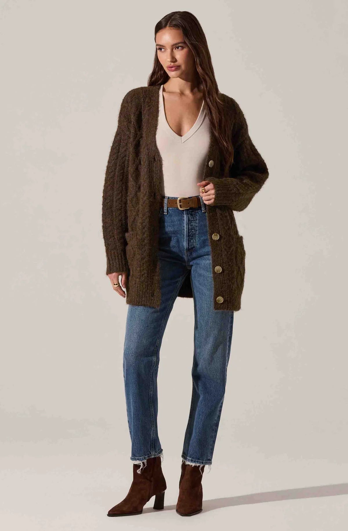 Charli Cable Knit Cardigan Sweater - Styled With Claire ASTR THE LABEL