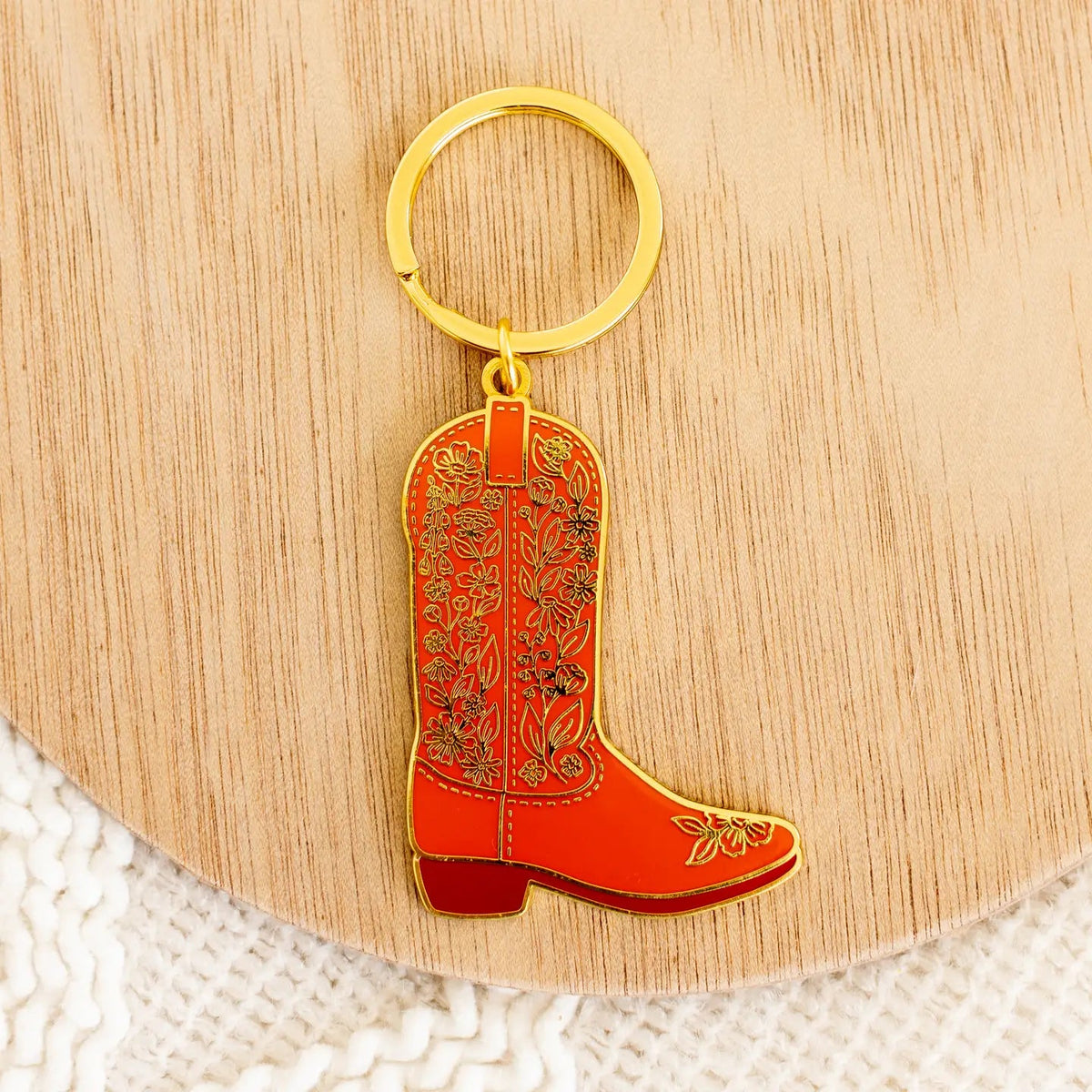Cowboy Boot Metal Keychain - Styled With Claire Elyse Breanne Design