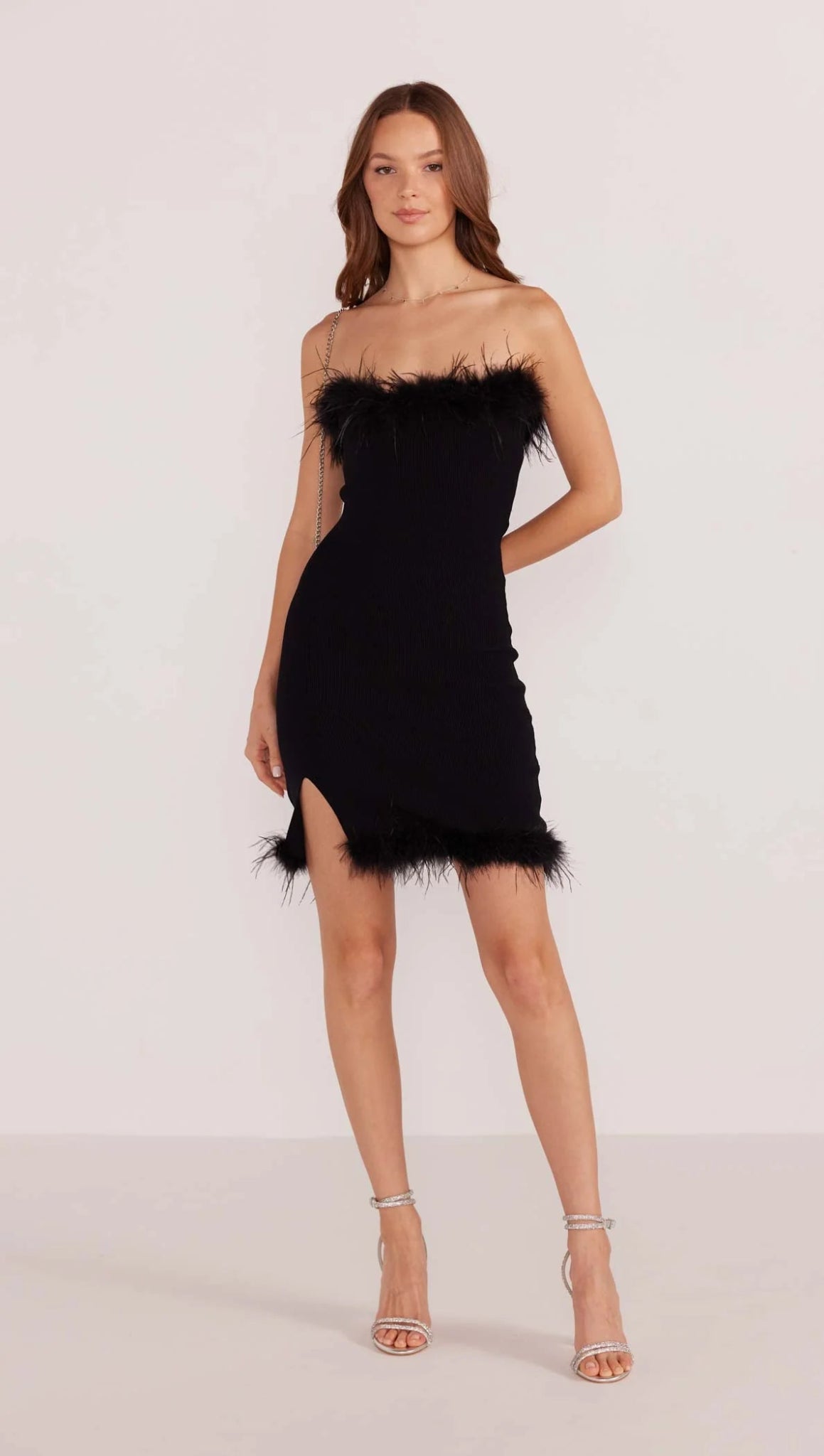 Feather Trim Mini Dress - Styled With Claire MINKPINK