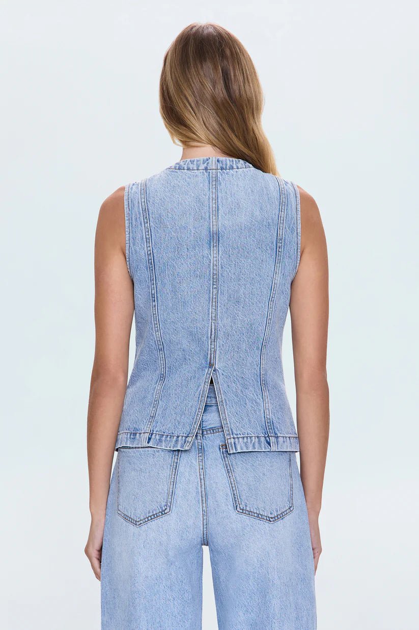 Gia Fitted Collarless Vest - Styled With Claire Pistola