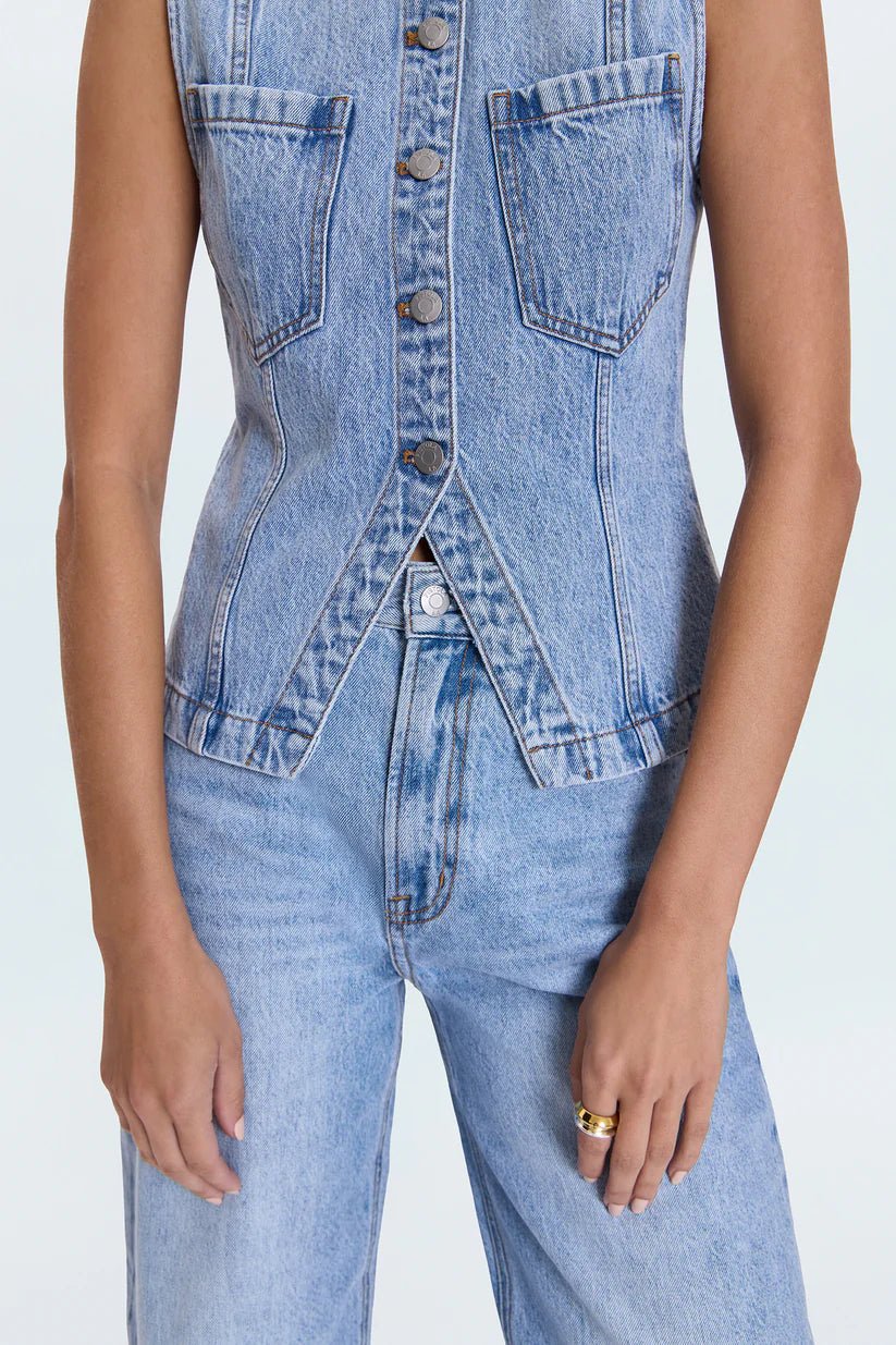 Gia Fitted Collarless Vest - Styled With Claire Pistola