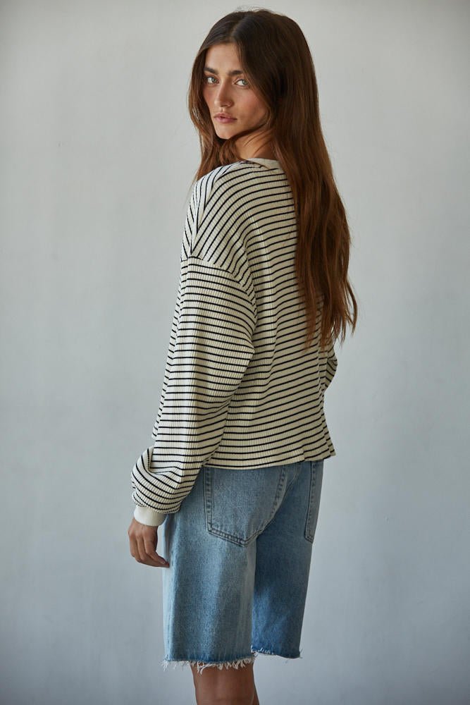 Half Time Striped Long Sleeve - Styled With Claire By Together