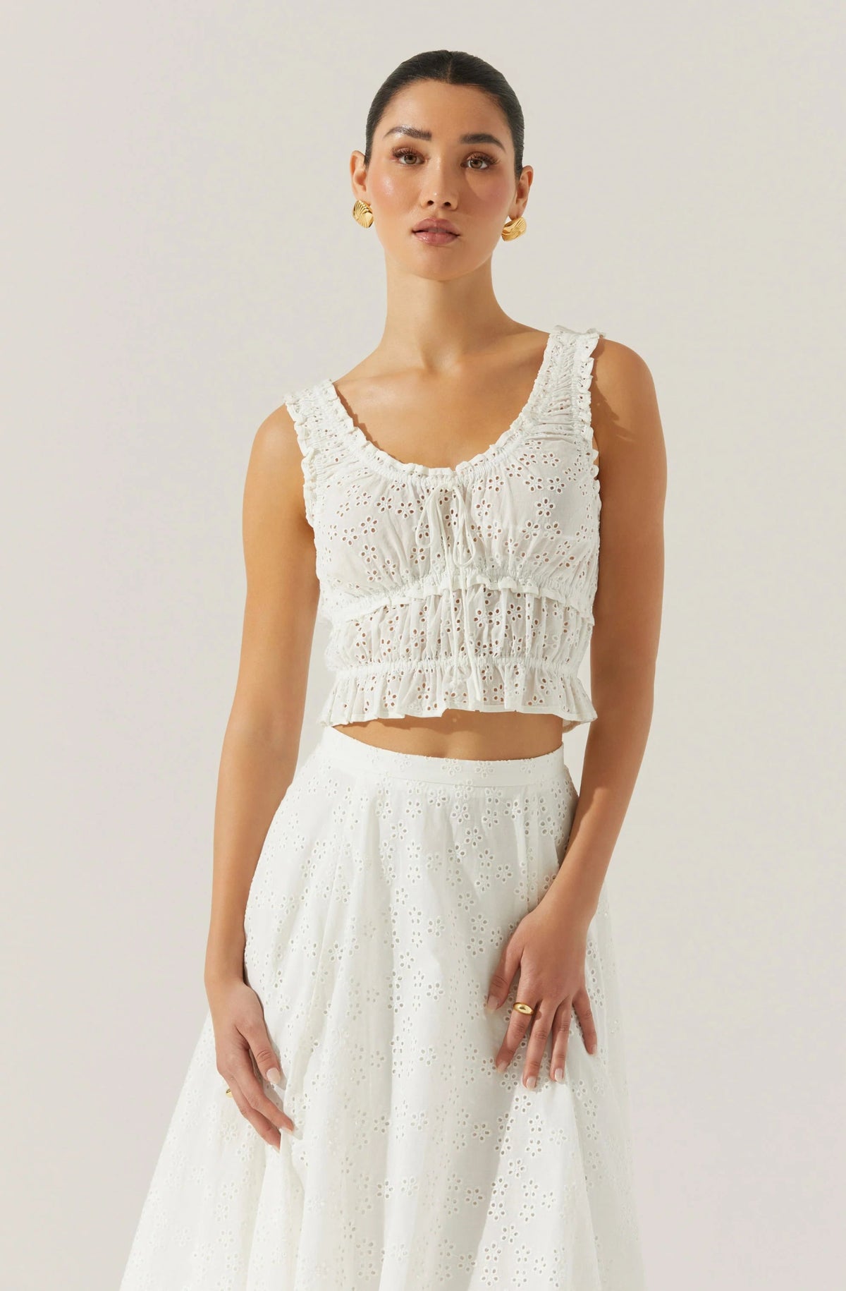 Kissel Tiered Eyelet Top - Styled With Claire ASTR THE LABEL