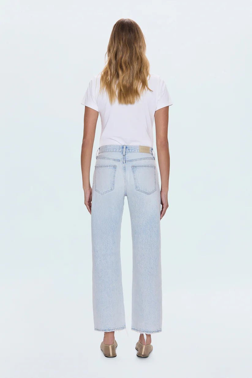 Lexi Mid Rise Bowed Straight | Solstice Distressed - Styled With Claire Pistola