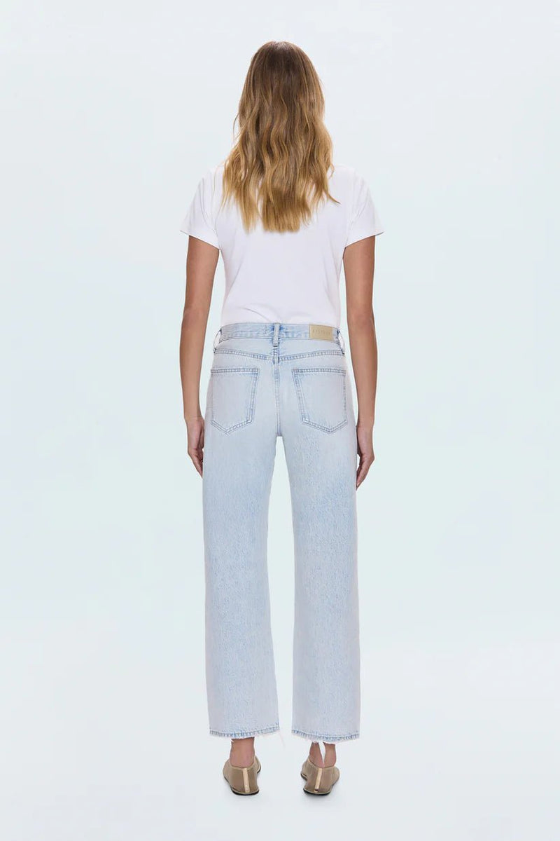 Lexi Mid Rise Bowed Straight | Solstice Distressed - Styled With Claire Pistola