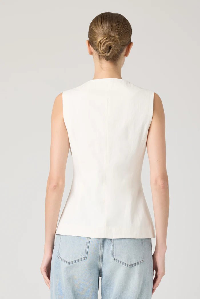 Linen Blend Button - Front Vest - Styled With Claire BLANKNYC