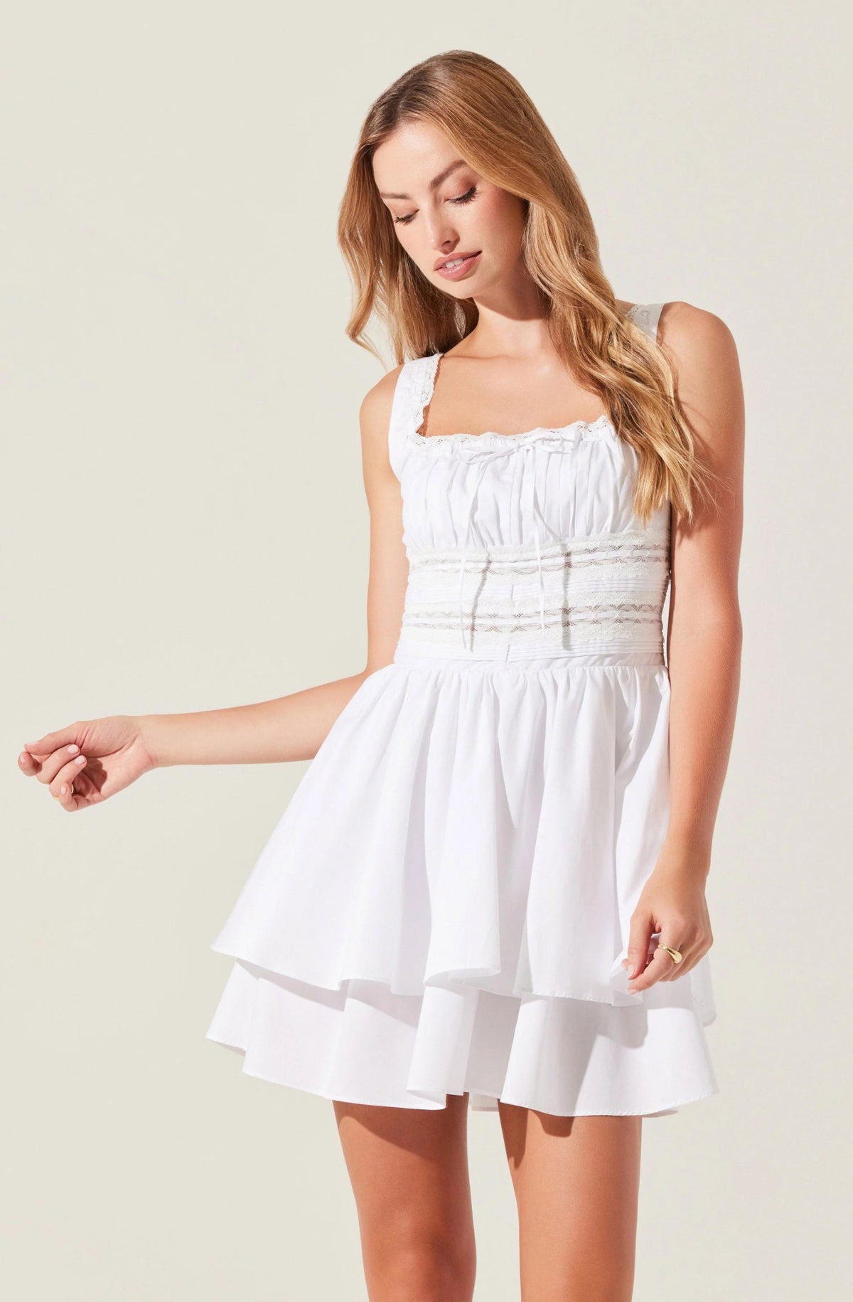 Melaine Lace Trim Mini Dress - Styled With Claire ASTR THE LABEL