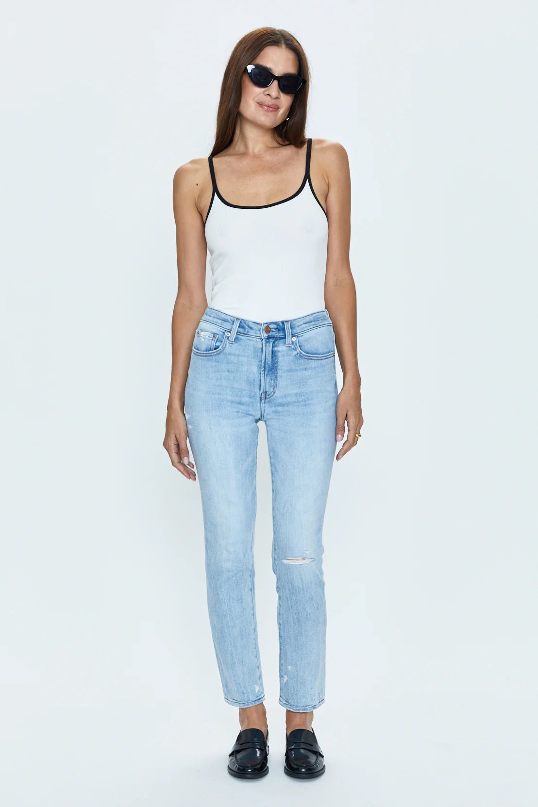 Paloma Tank - Le blanc with noir - Styled With Claire Pistola