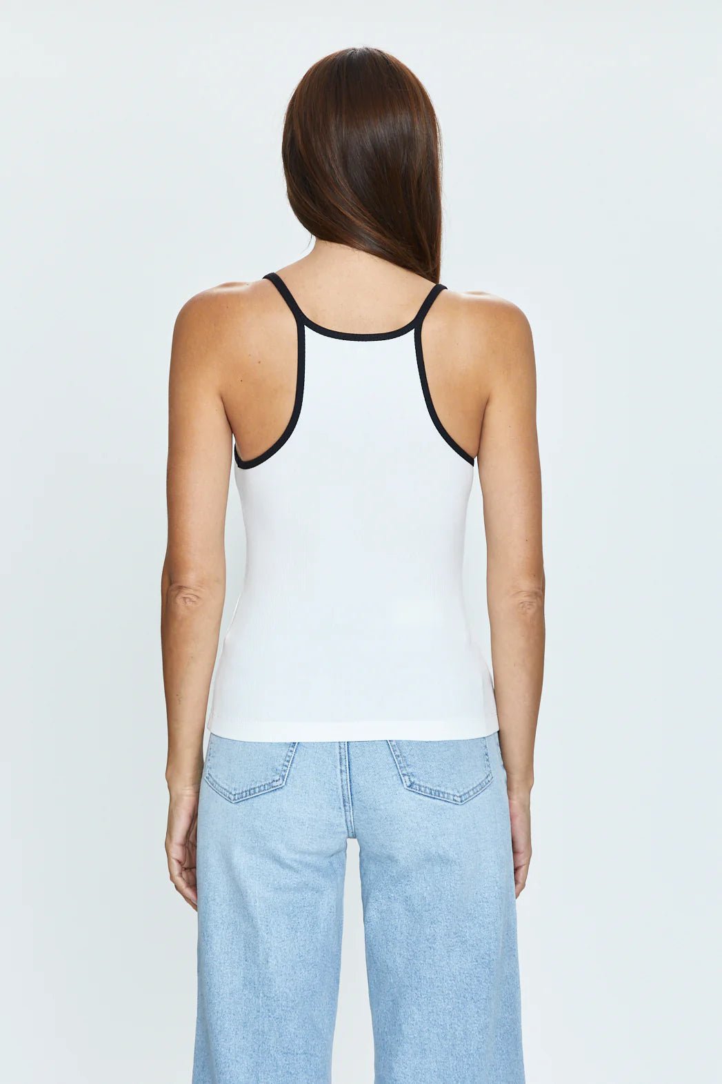 Paloma Tank - Le blanc with noir - Styled With Claire Pistola