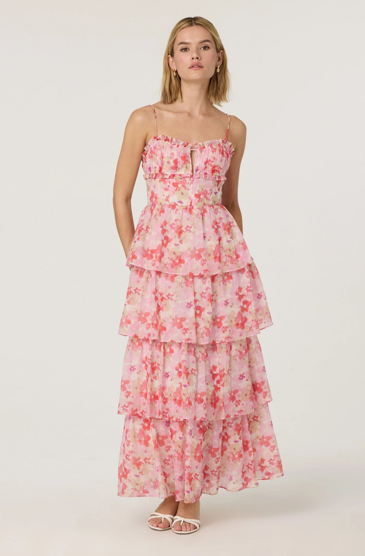 Vonnessa Pleated Tiered Maxi Dress - Styled With Claire ASTR THE LABEL