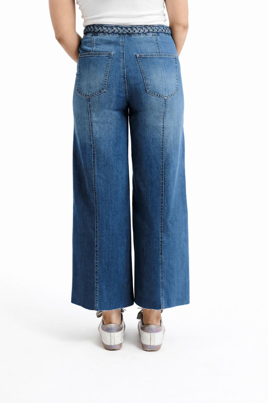 1822 Denim | 27'' High Rise Wide Leg W/ Braid Waistband - Styled With Claire 1822 Denim