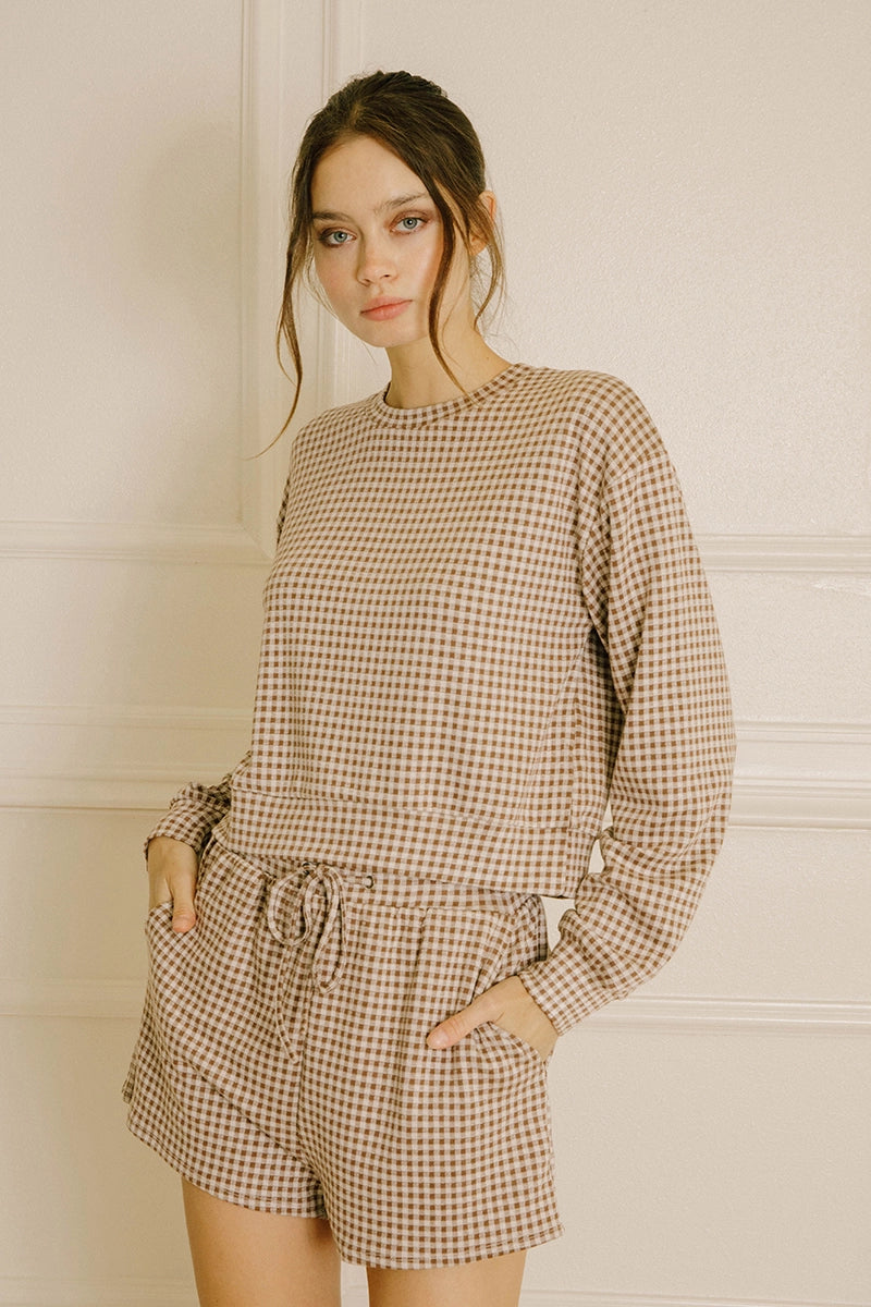 Gingham Lounge Top