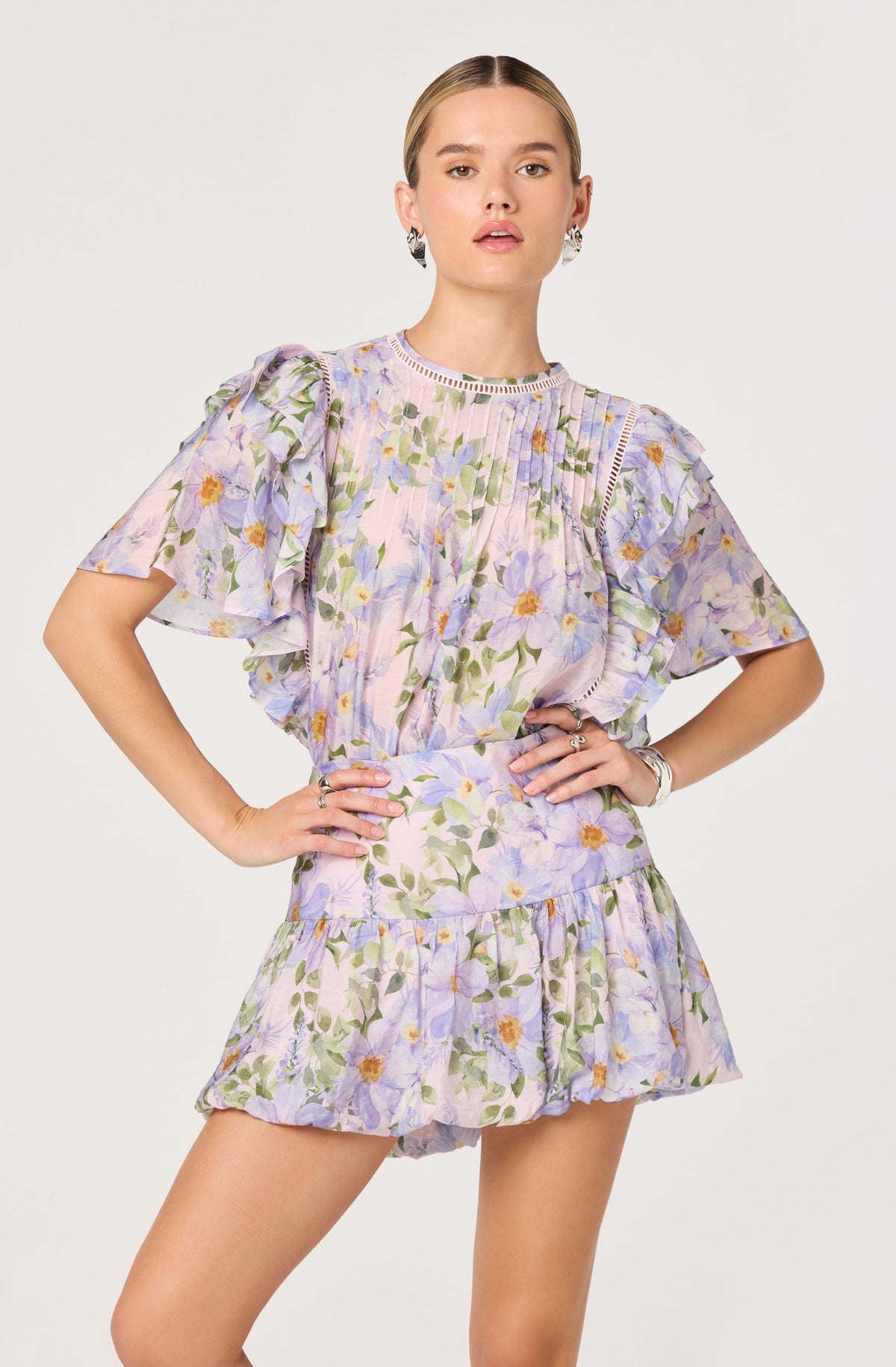 Alea Floral Bubble Mini Skirt - Styled With Claire ASTR THE LABEL
