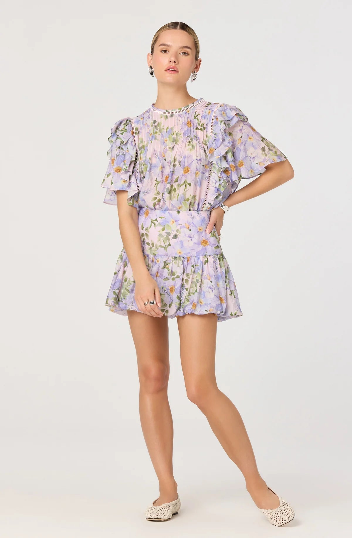 Alea Floral Bubble Mini Skirt - Styled With Claire ASTR THE LABEL