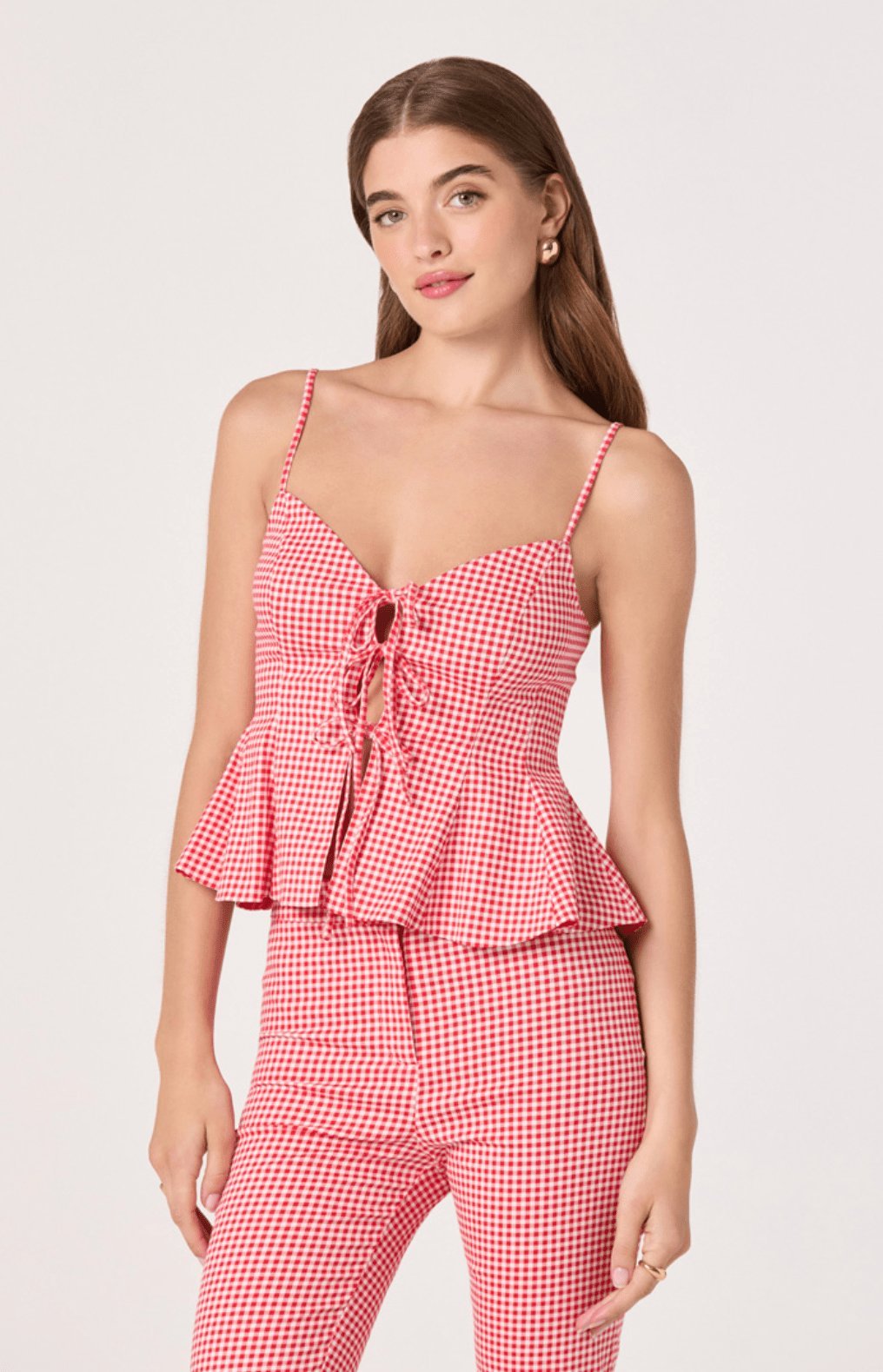 Alma Gingham Tie Front Top - Styled With Claire ASTR THE LABEL