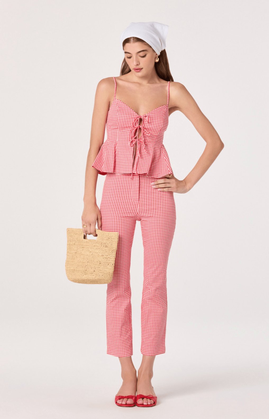 Alma Gingham Tie Front Top - Styled With Claire ASTR THE LABEL