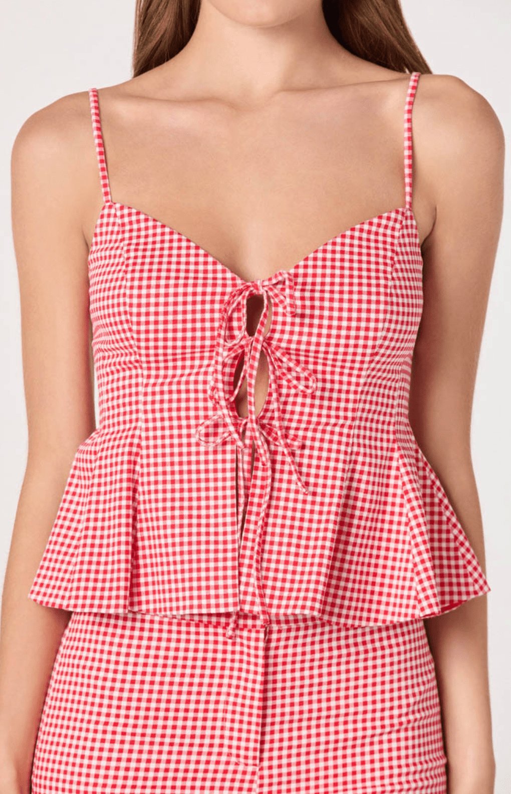 Alma Gingham Tie Front Top - Styled With Claire ASTR THE LABEL