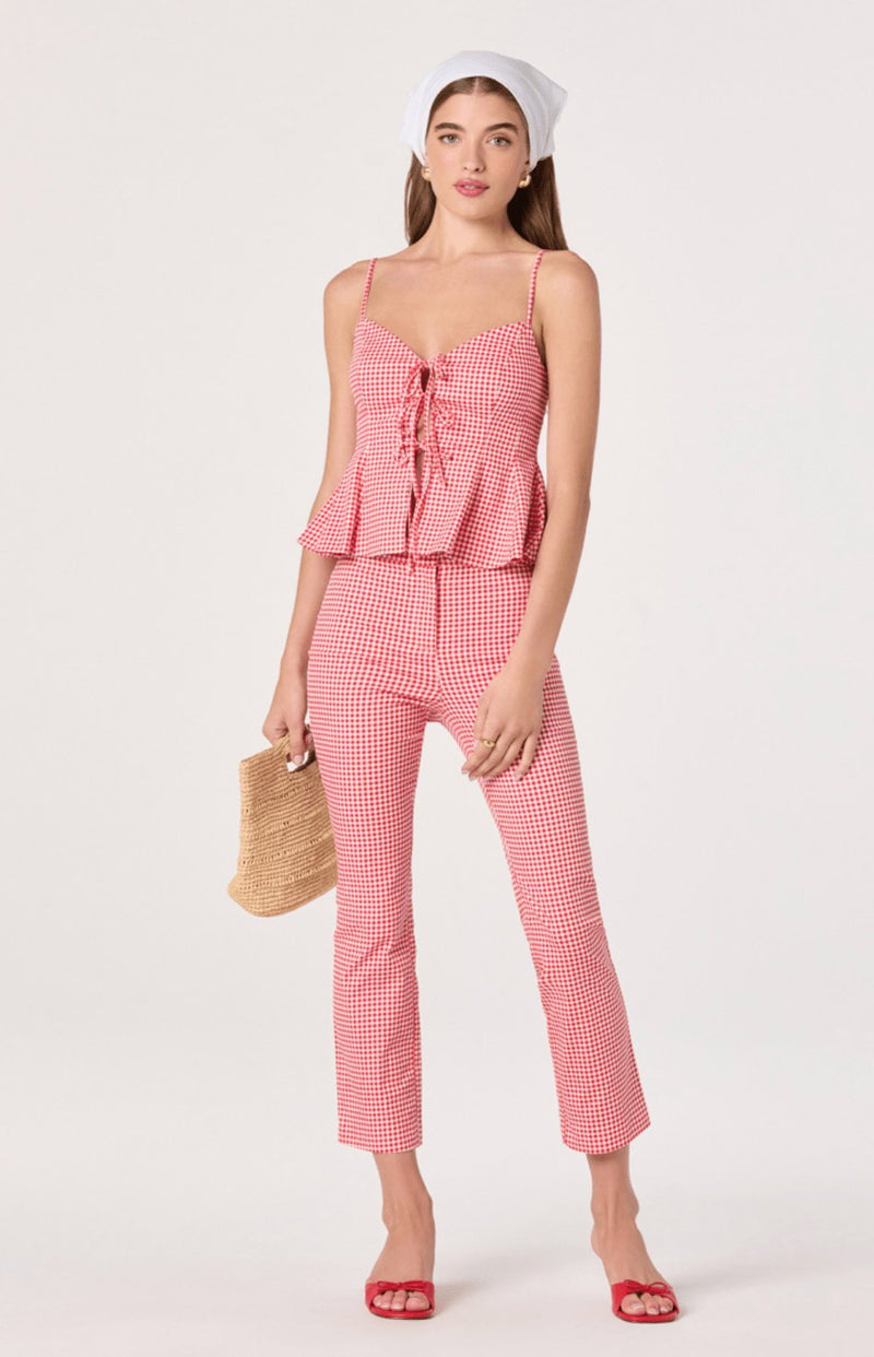 Alma Gingham Tie Front Top - Styled With Claire ASTR THE LABEL