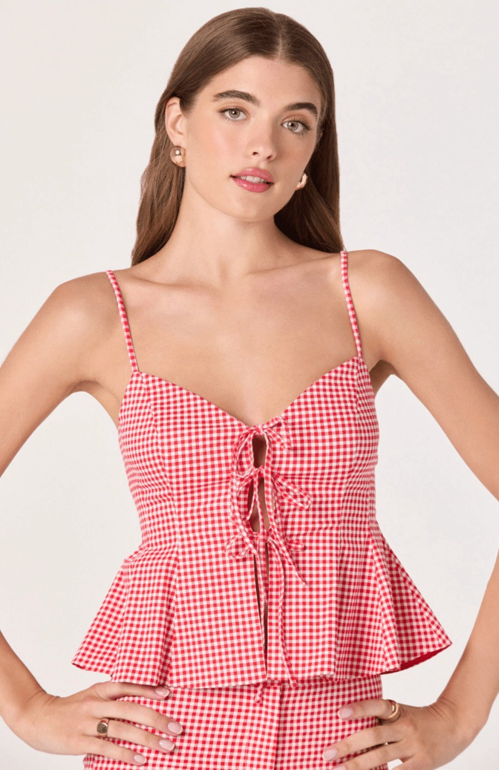 Alma Gingham Tie Front Top - Styled With Claire ASTR THE LABEL