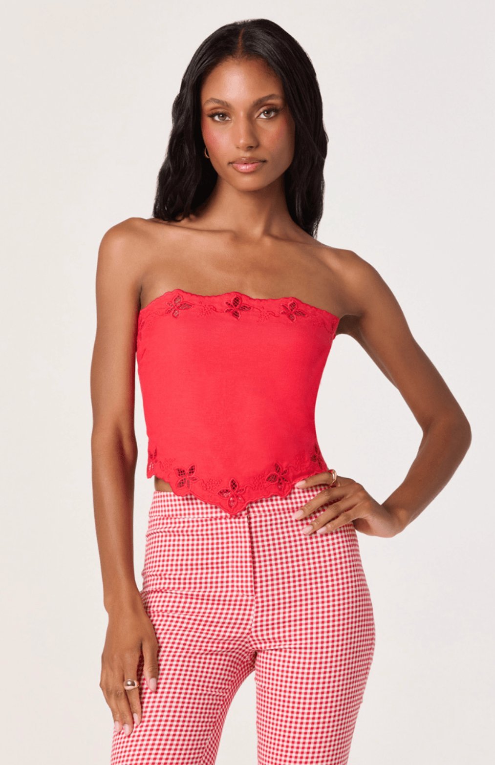 Asa Strapless Embroidered Top - Styled With Claire ASTR THE LABEL