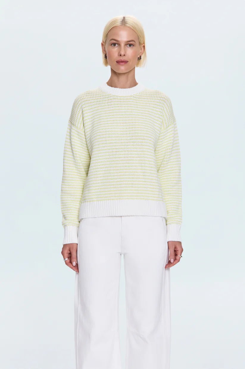 Aura Relaxed Crew Neck Sweater - Limeade - Styled With Claire Pistola