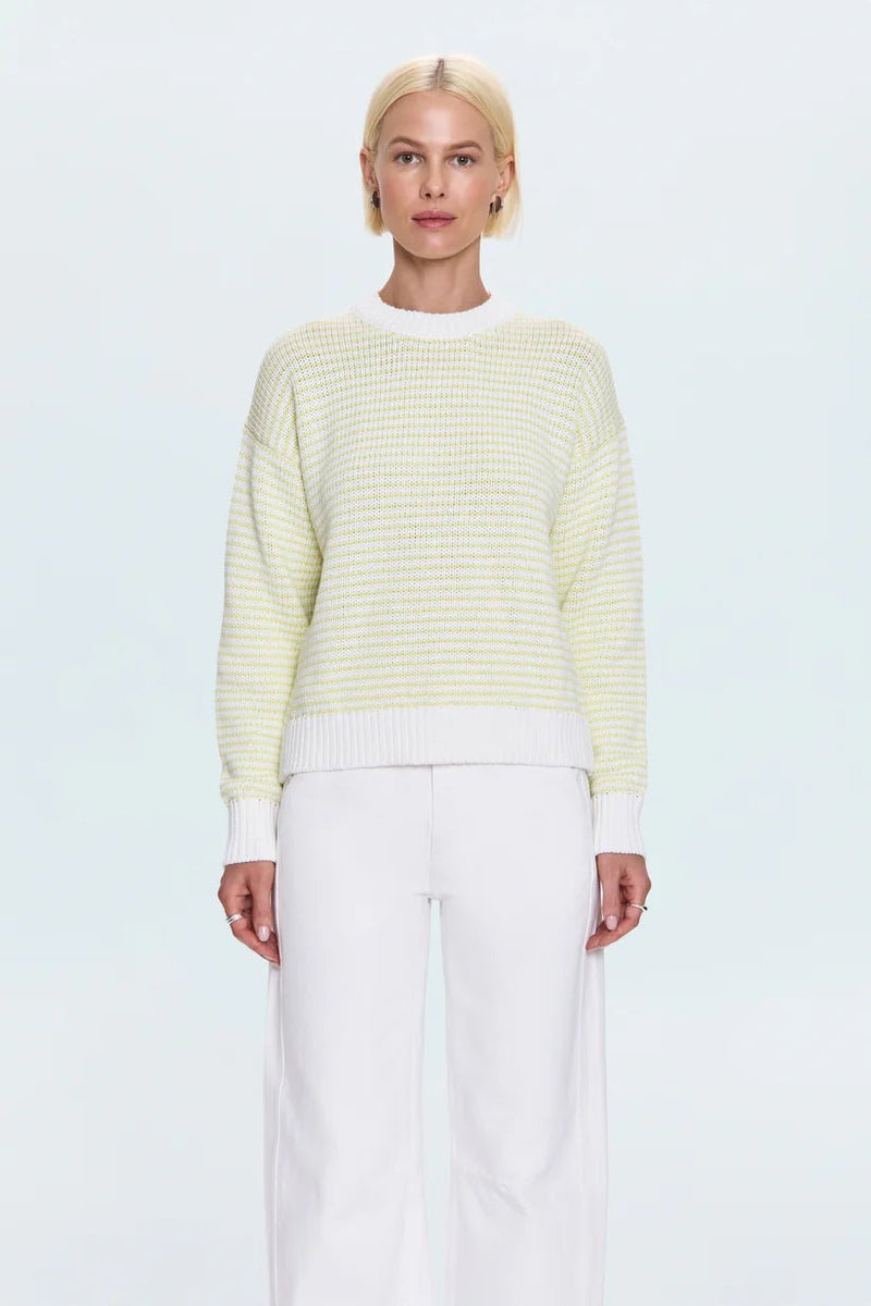 Aura Relaxed Crew Neck Sweater - Limeade - Styled With Claire Pistola