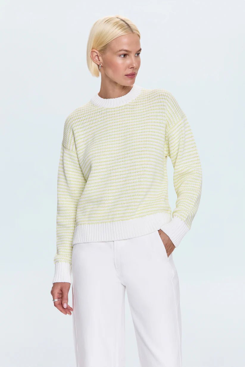 Aura Relaxed Crew Neck Sweater - Limeade - Styled With Claire Pistola