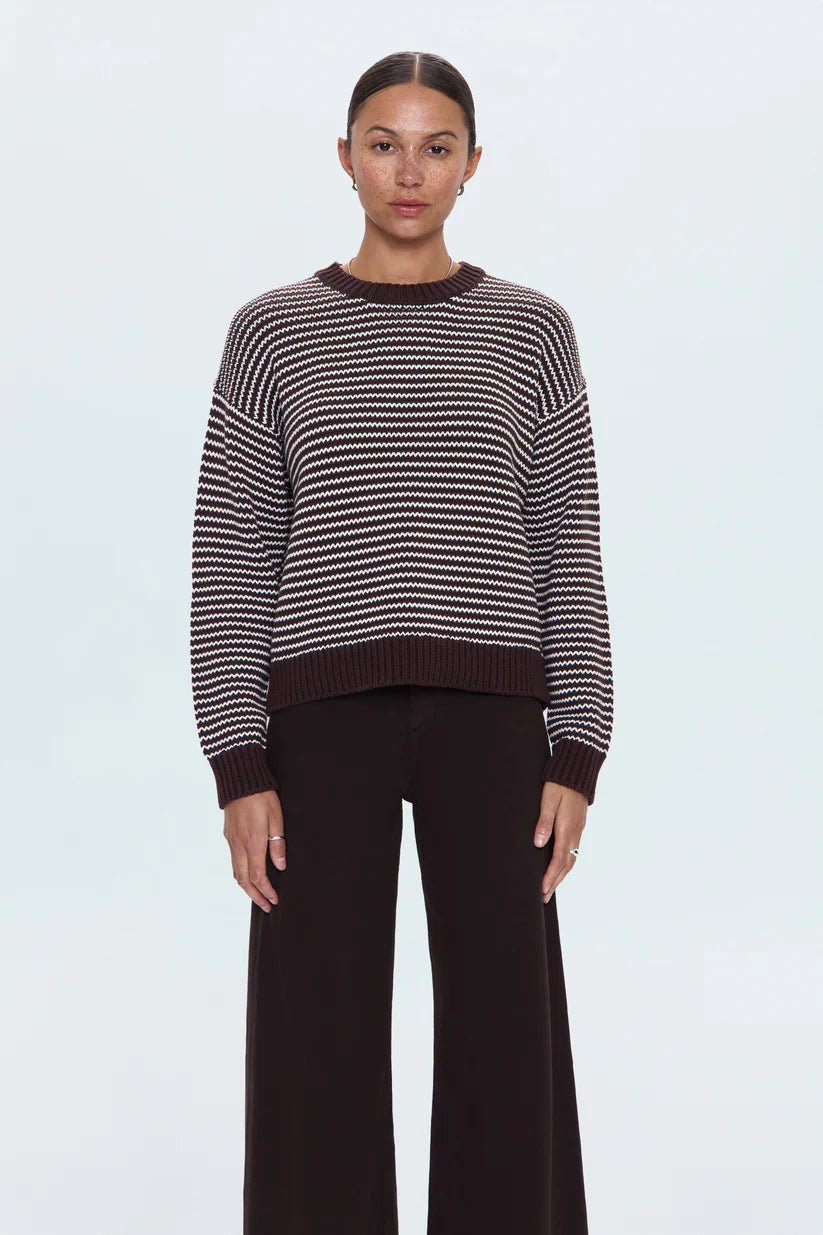 Aura Relaxed Crew Neck Sweater | Mocha - Styled With Claire Pistola
