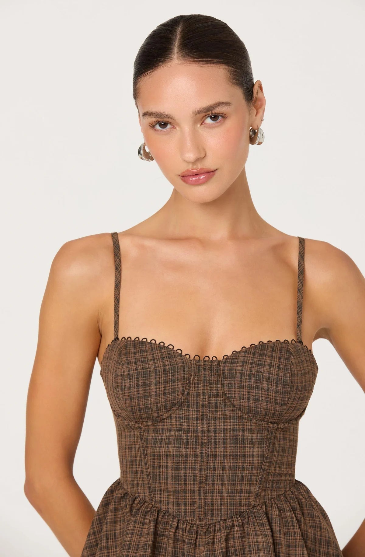 Baylin Plaid Peplum Bustier Top - Styled With Claire ASTR THE LABEL