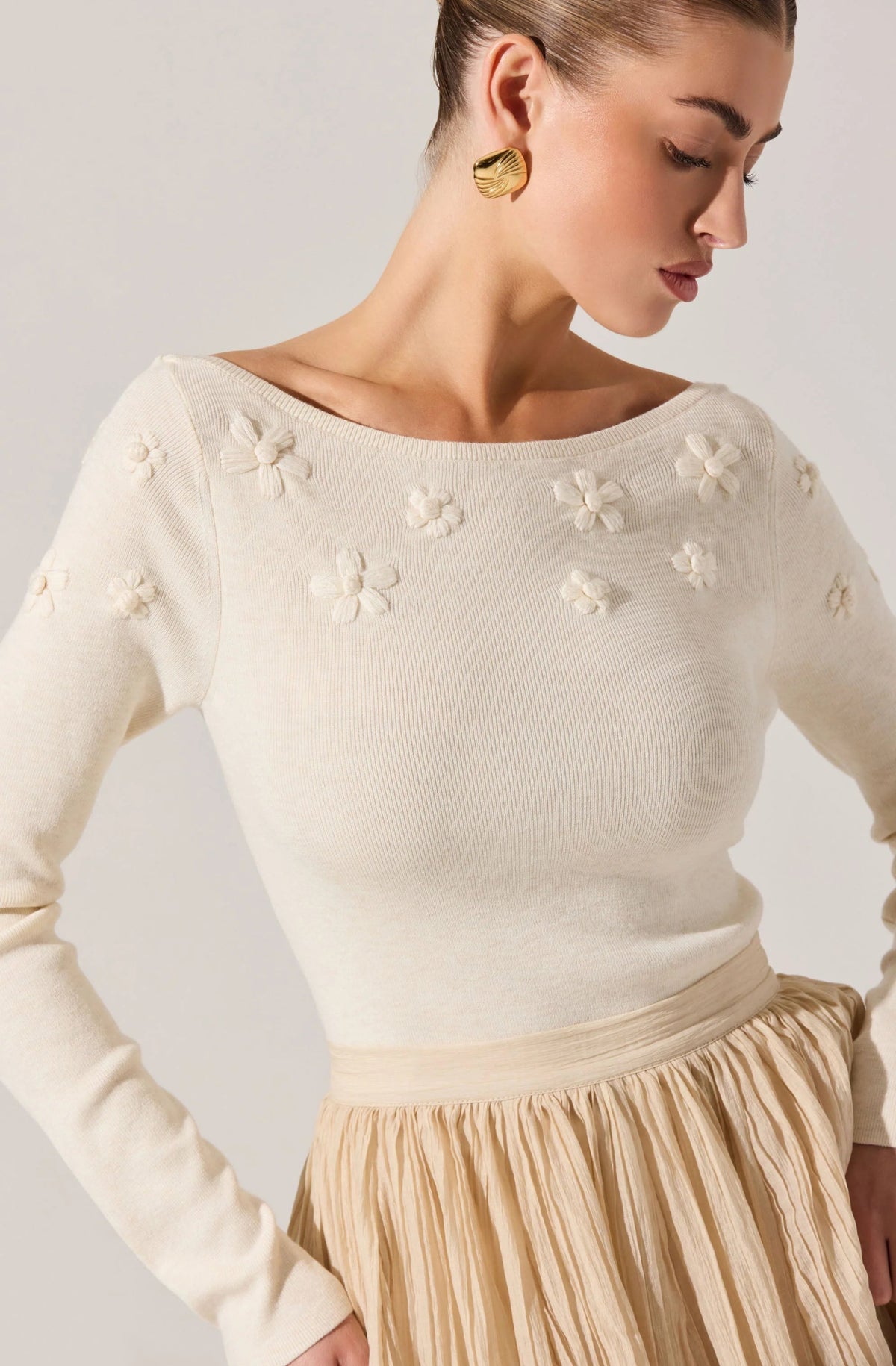 Bluma Embroidered Boatneck Sweater - Styled With Claire ASTR THE LABEL