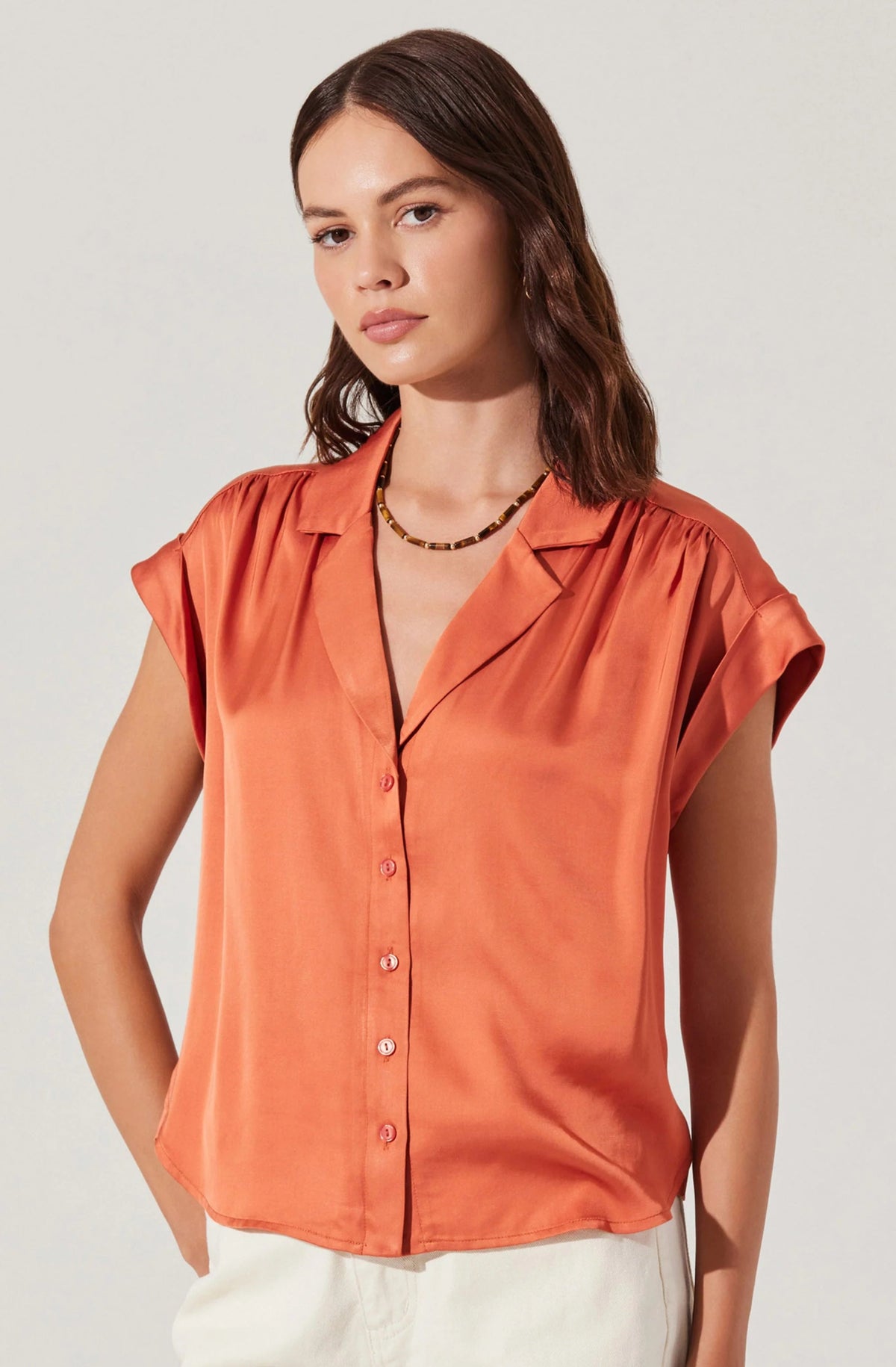 Callen Satin Button Up Top - Styled With Claire ASTR THE LABEL