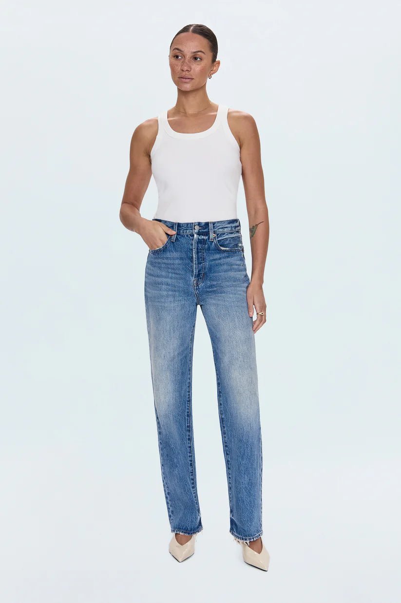 Cassie Super High Rise Straight Jean - Serpentine Vintage - Styled With Claire Pistola