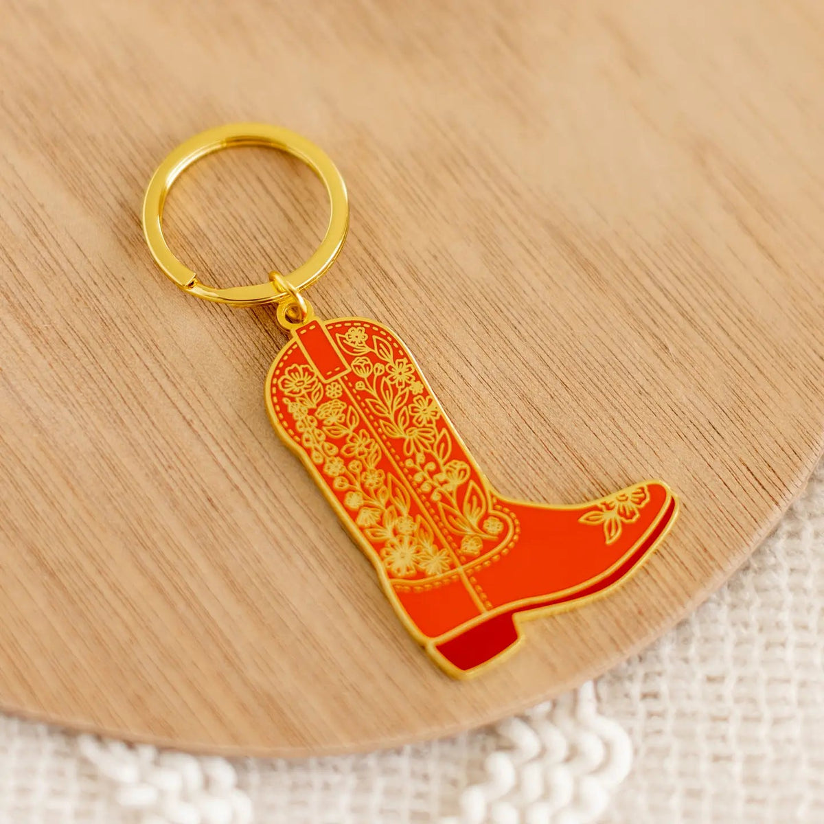 Cowboy Boot Metal Keychain - Styled With Claire Elyse Breanne Design