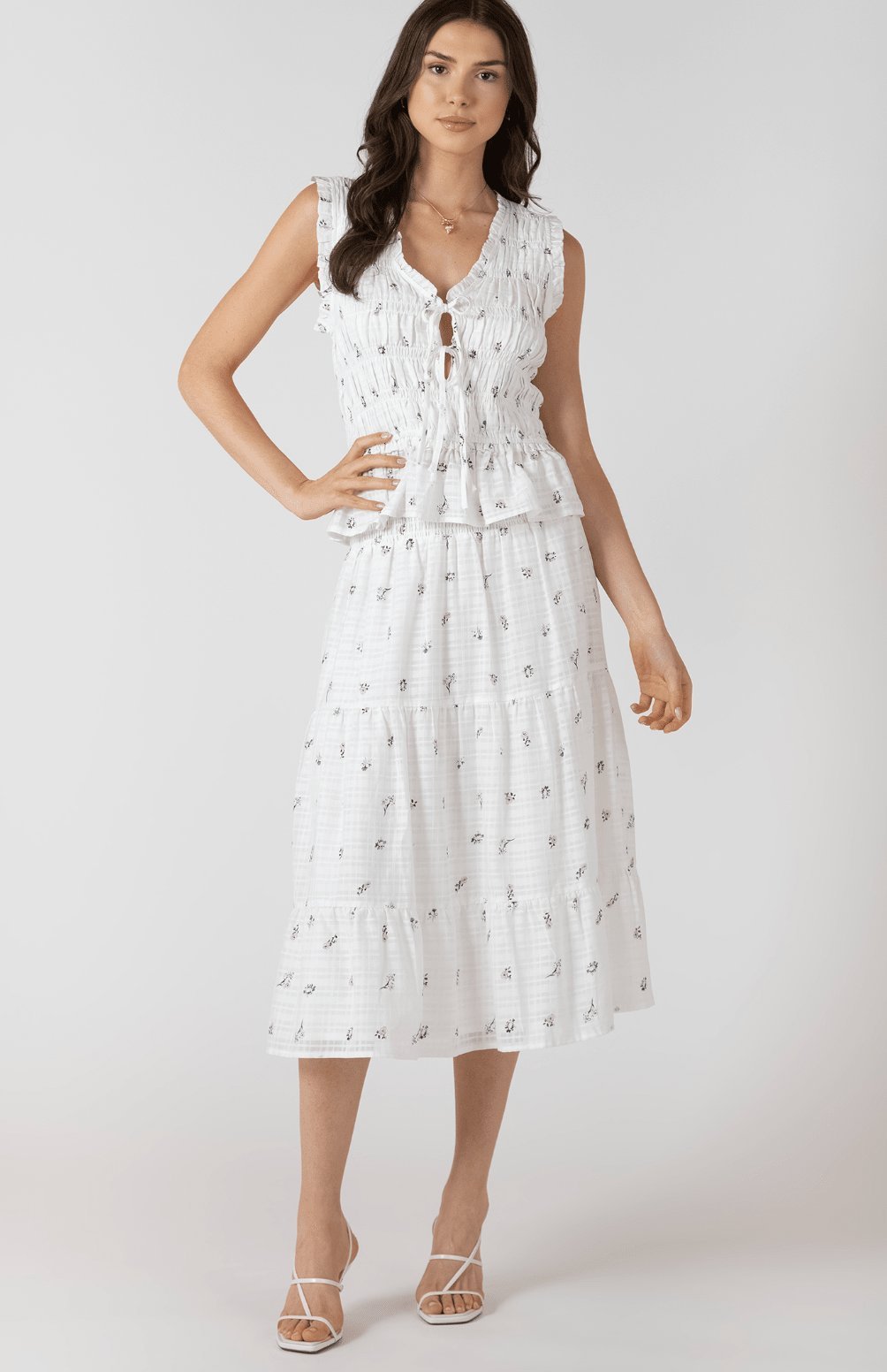 Dainty Roses Tie Front Top - Styled With Claire Dex