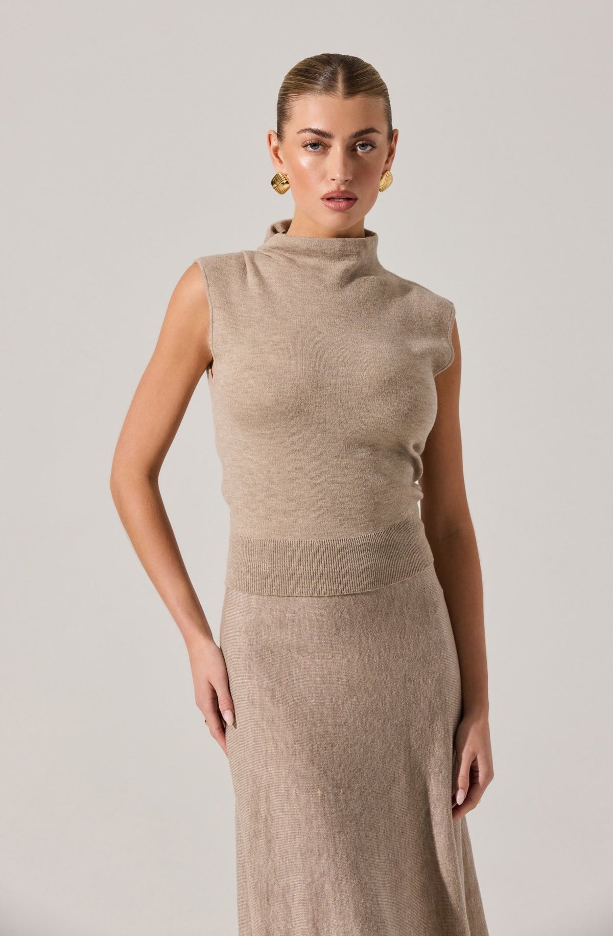 Deora Sleeveless Mock Neck Sweater - Styled With Claire ASTR THE LABEL