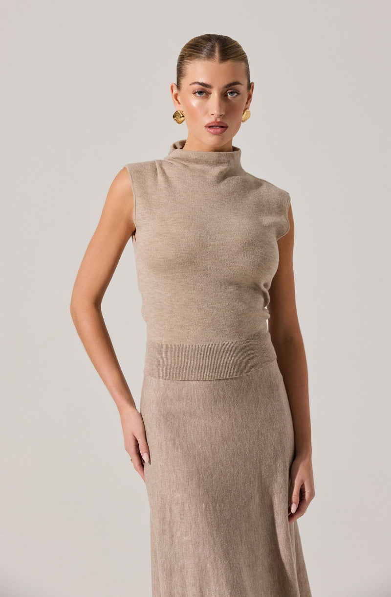 Deora Sleeveless Mock Neck Sweater - Styled With Claire ASTR THE LABEL