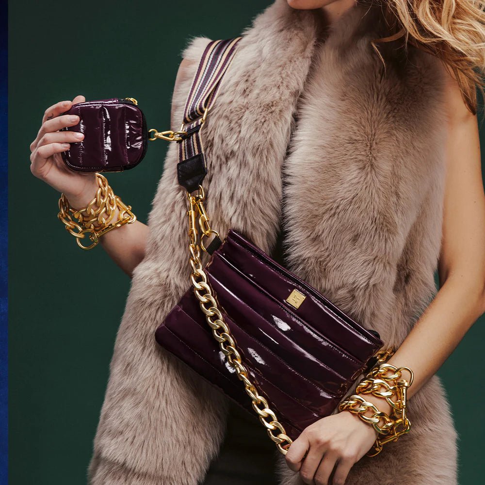 Downtown Crossbody | Aubergine Patent - Styled With Claire Think Royln