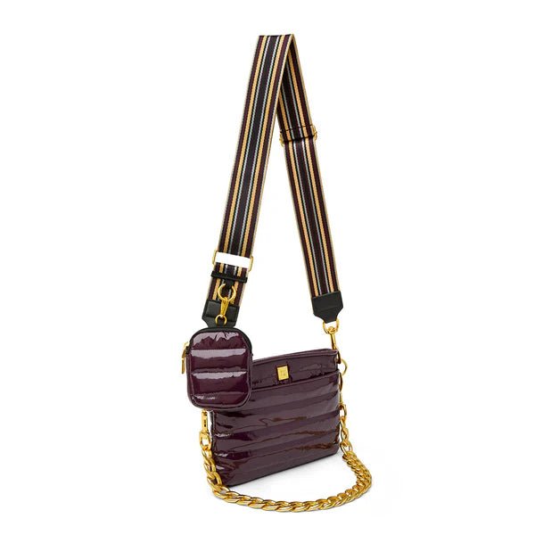 Downtown Crossbody | Aubergine Patent - Styled With Claire Think Royln