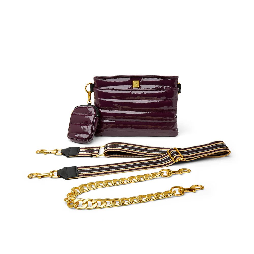 Downtown Crossbody | Aubergine Patent - Styled With Claire Think Royln