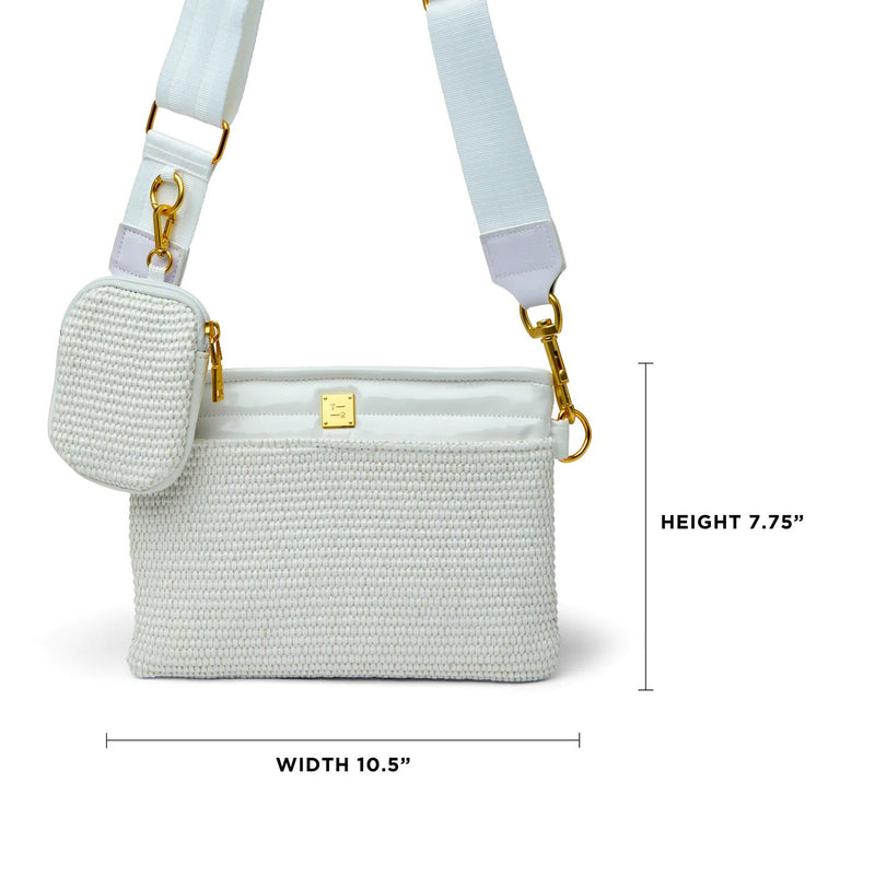 Downtown Crossbody White Raffia - Styled With Claire Think Royln