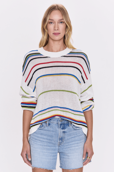 Eva Crewneck Sweater Multi Stripe - Styled With Claire Pistola