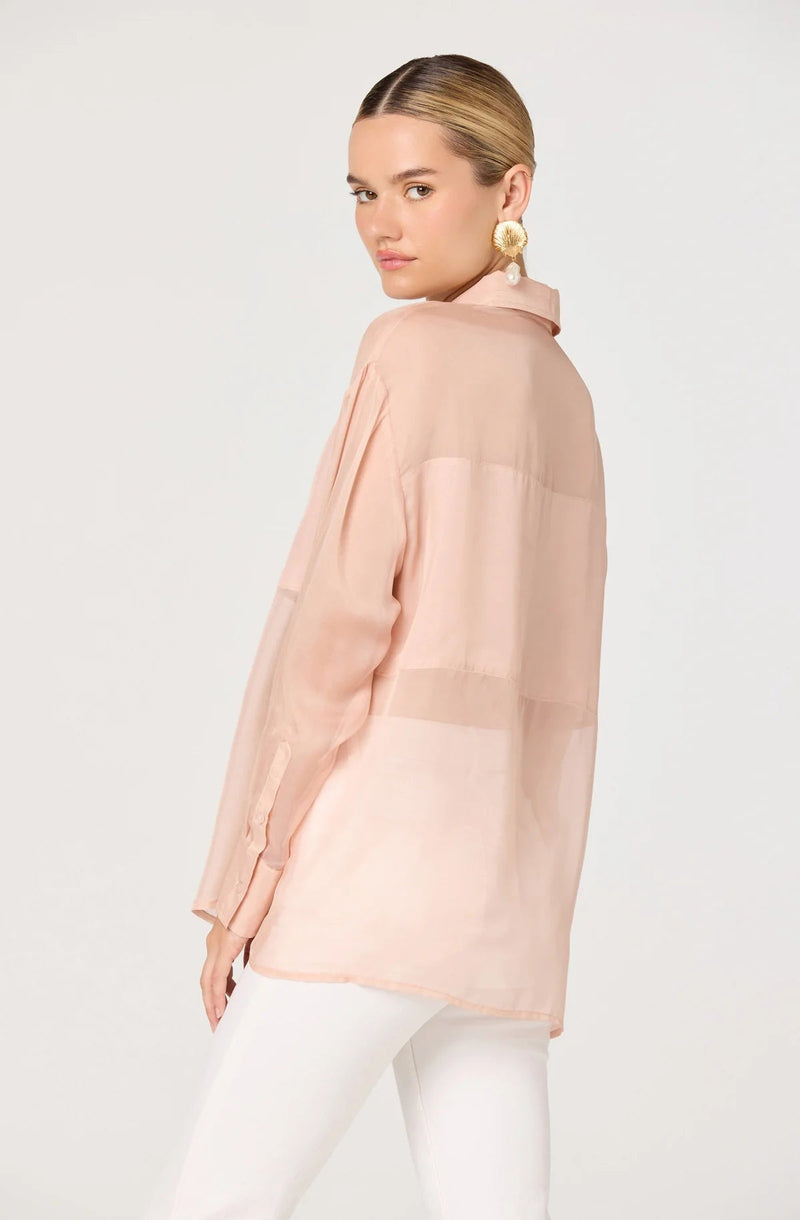Evie Sheer Button Up Shirt - Styled With Claire ASTR THE LABEL