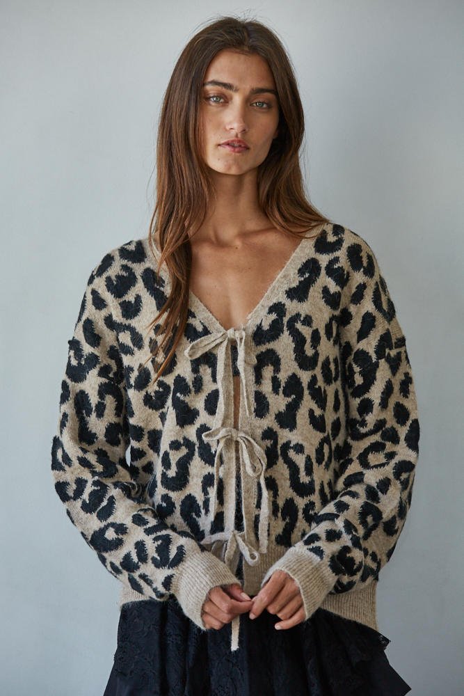 Feline Chic Tie Cardigan - Styled With Claire By Together