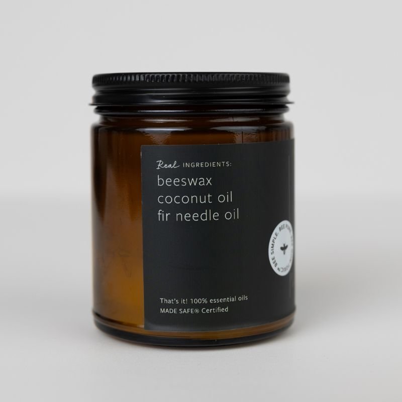 Fir & Pine Essential Oil Beeswax Jar Candle: Non - Toxic - Styled With Claire Fontana Candle Co.
