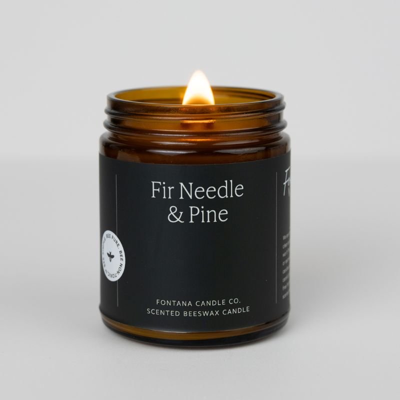 Fir & Pine Essential Oil Beeswax Jar Candle: Non - Toxic - Styled With Claire Fontana Candle Co.