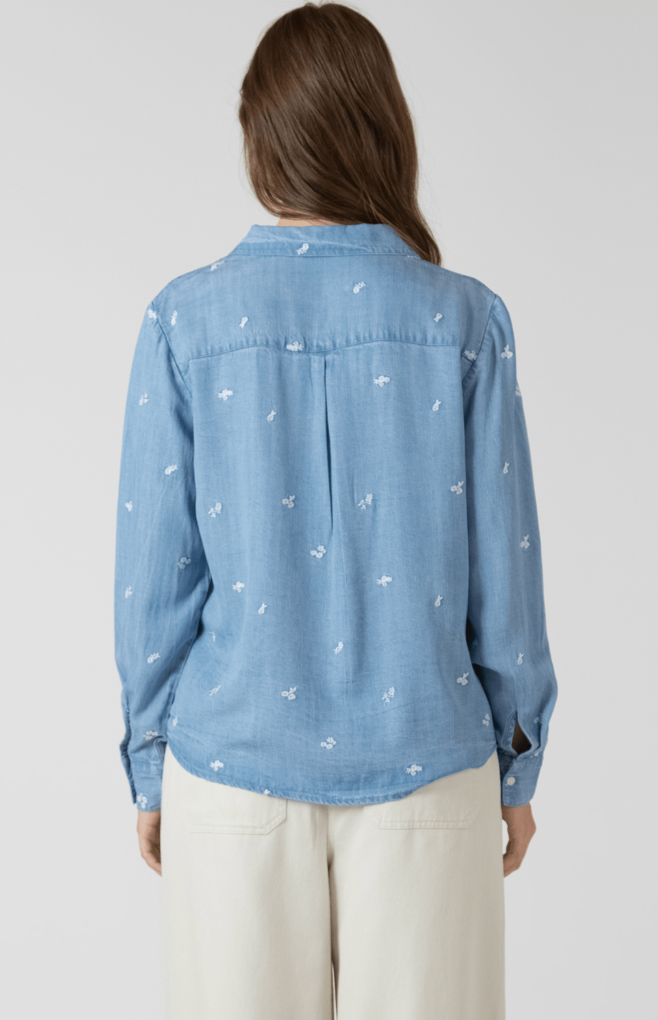 Floral Embroidered Button Front Shirt - Styled With Claire Dex